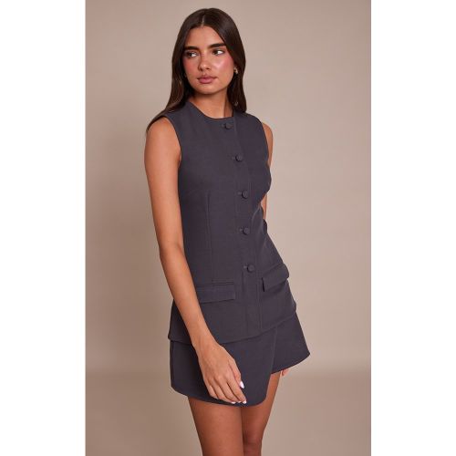 Robe droite à boutons et ourlet asymétrique | Taille 38 - PrettyLittleThing - Modalova