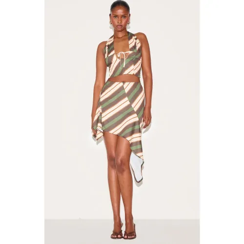 Mini-jupe asymétrique à rayures - PrettyLittleThing - Modalova