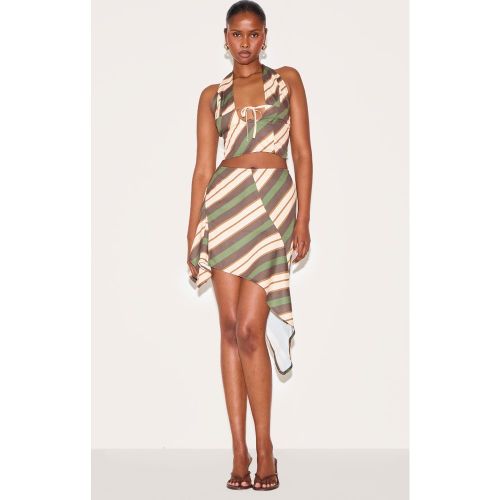 Mini-jupe asymétrique à rayures | Taille 38 - PrettyLittleThing - Modalova