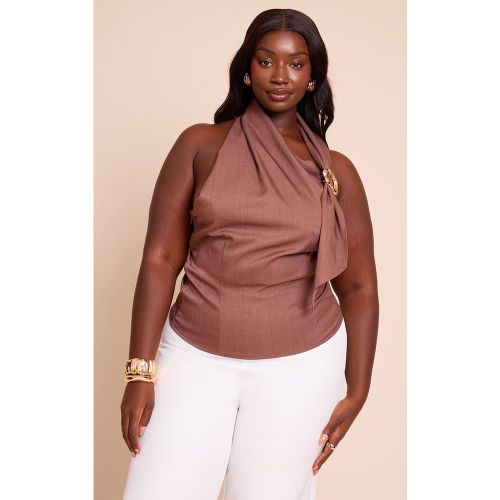 Plus Top long tissé à détail écharpe et empiècement - PrettyLittleThing - Modalova