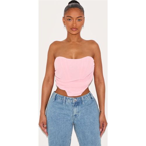 Shape Crop top style corset en mousseline de soie froncée - PrettyLittleThing - Modalova