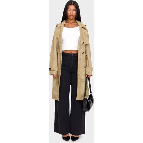 Trench mi-long en suédine - PrettyLittleThing - Modalova