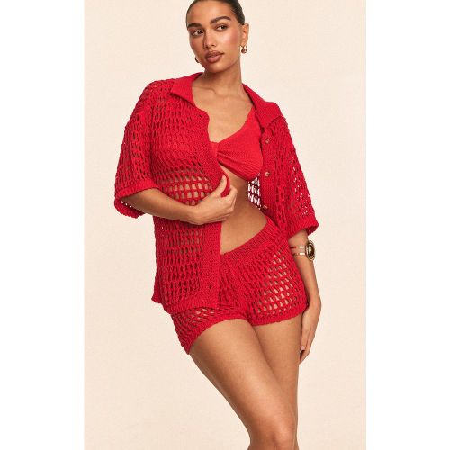 Mini short de plage en maille style crochet - PrettyLittleThing - Modalova