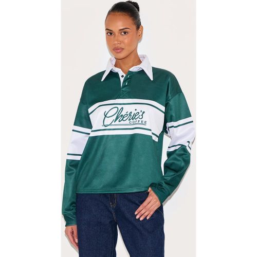 Sweat rayé à graphique "Varsity" et col replié - PrettyLittleThing - Modalova