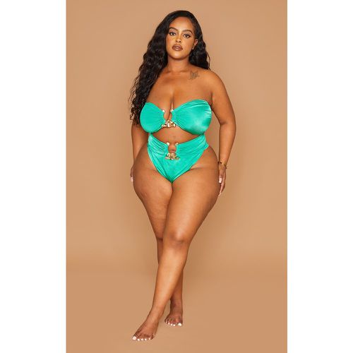 Plus Bas de maillot de bain vif à empiècement martelé - PrettyLittleThing - Modalova