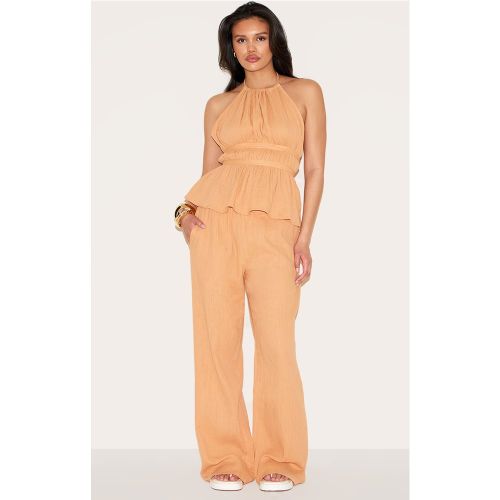 Pantalon ample taille basse en étamine - PrettyLittleThing - Modalova