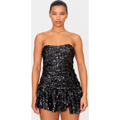 Combishort bustier style jupe-short plissé à sequins - PrettyLittleThing - Modalova