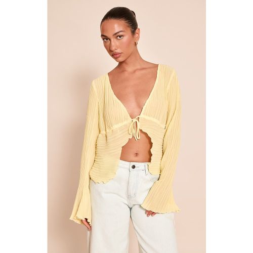 Blouse transparente plissée nouée devant - PrettyLittleThing - Modalova