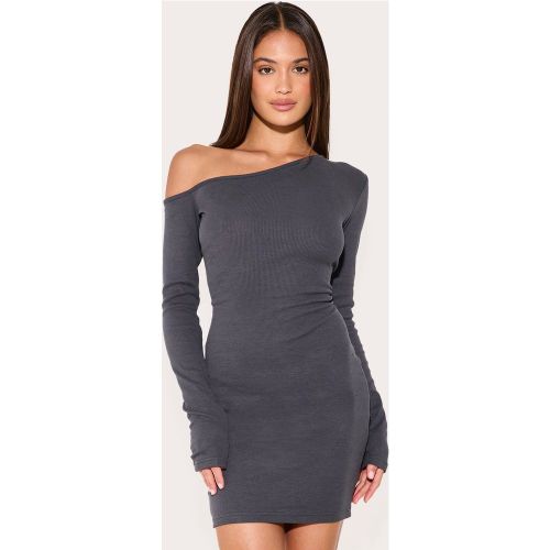 Mini robe côtelée à détail asymétrique - PrettyLittleThing - Modalova