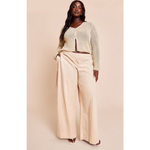 Plus Pantalon large en lin deluxe noué sur les côtés - PrettyLittleThing - Modalova