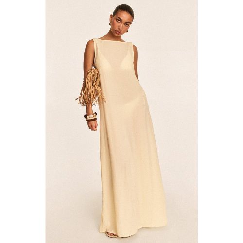 Robe de plage longue fluide en effet lin tissé à col bateau - PrettyLittleThing - Modalova