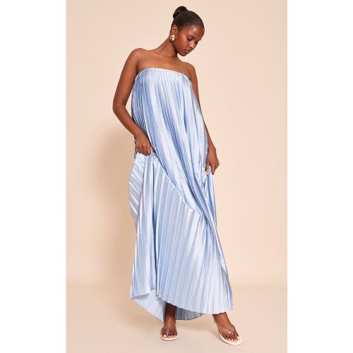 Robe bustier longue satinée plissée | Taille 38 - PrettyLittleThing - Modalova