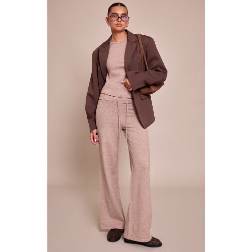 Pantalon en maille tricot fine à cordons ajustables | Taille Large - PrettyLittleThing - Modalova