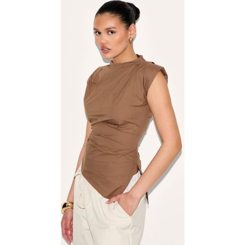 Top long tissé à détails sur les épaules et ourlet asymétrique - PrettyLittleThing - Modalova