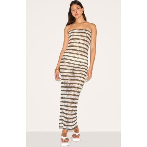 Robe bustier longue texturée à rayures | Taille 38 - PrettyLittleThing - Modalova