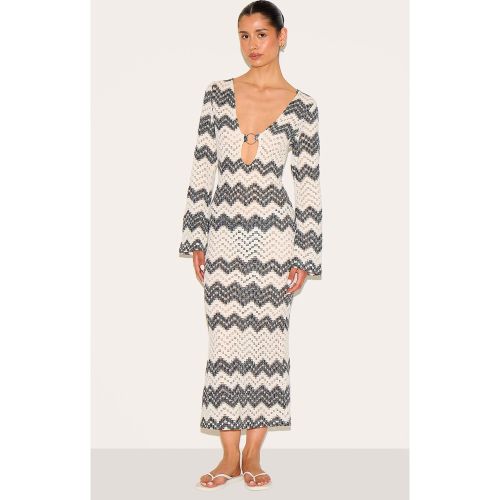 Tall Robe mi-longue ajustée à rayures et décolleté - PrettyLittleThing - Modalova