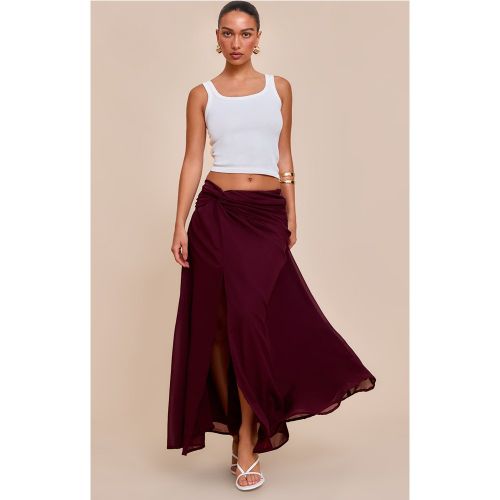 Jupe longue torsadée devant à fente sur la cuisse - PrettyLittleThing - Modalova
