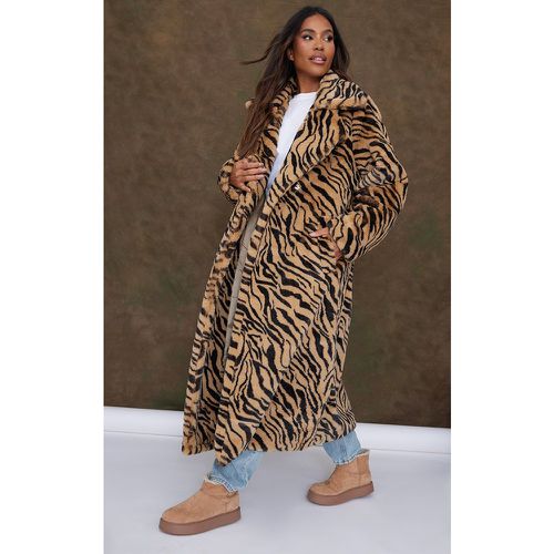 Long manteau en fausse fourrure tigrée - PrettyLittleThing - Modalova