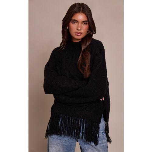 Pull oversize à col rond et ourlet frangé | Taille Large - PrettyLittleThing - Modalova