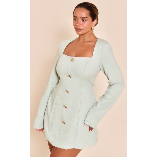 Shape Mini robe de tailleur à col carré et boutons martelés | Taille 34 - PrettyLittleThing - Modalova