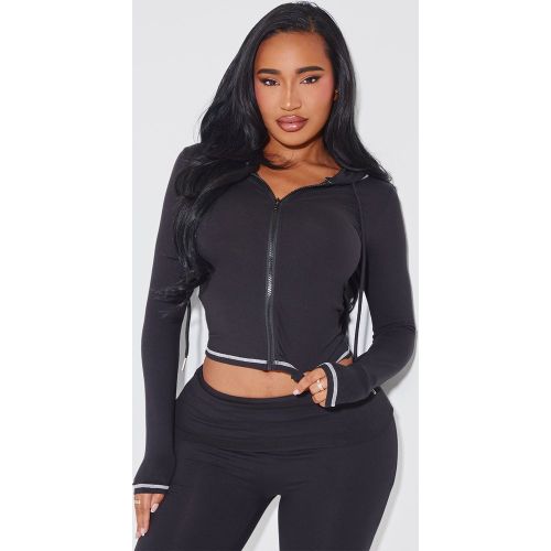 Shape Hoodie sculptant à coutures contrastantes et zip - PrettyLittleThing - Modalova