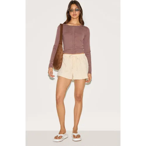 Short fluide en jersey texturé à cordons ajustables - PrettyLittleThing - Modalova