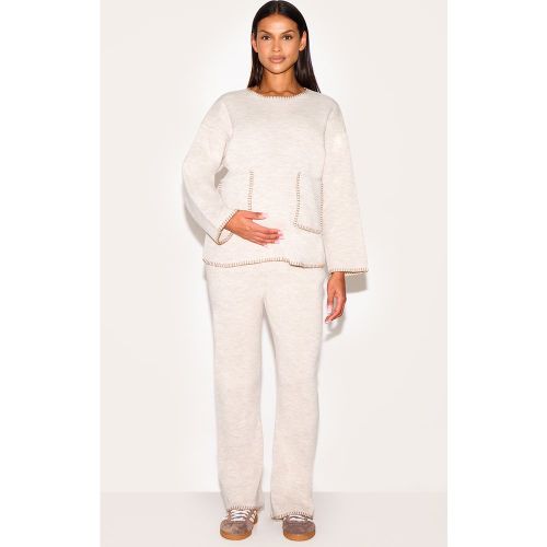 Maternité Pantalon droit en maille tricot - PrettyLittleThing - Modalova