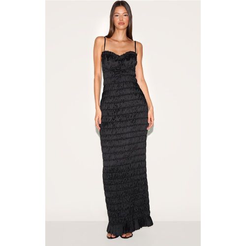 Robe longue satinée froncée à armatures - PrettyLittleThing - Modalova