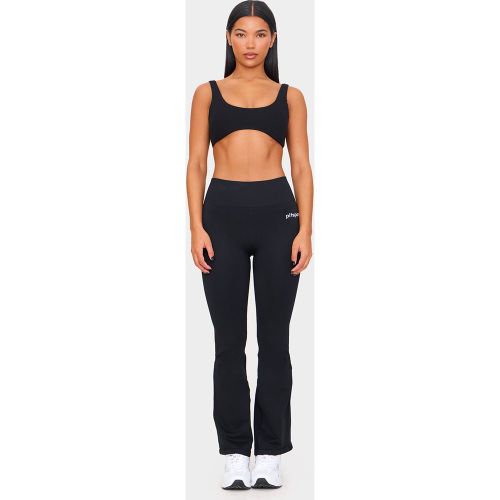 PLT SPORT Pantalon de yoga flare sans coutures à taille haute côtelée - PrettyLittleThing - Modalova