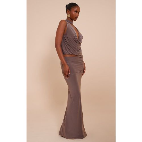 Jupe longue moulante doublée à taille froncée - PrettyLittleThing - Modalova