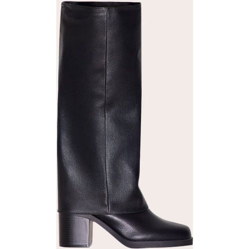 Bottes en PU repliées à petit talon carré et bout rond - PrettyLittleThing - Modalova
