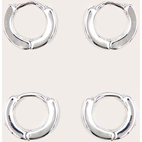 Lot de 2 paires de mini créoles plaqué argent - PrettyLittleThing - Modalova