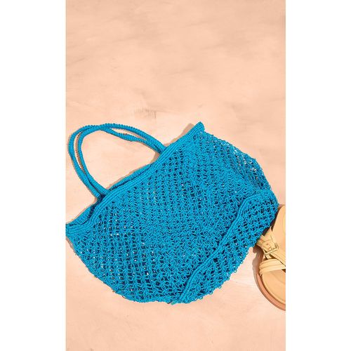 Sac de plage en maille filet style crochet turquoise - PrettyLittleThing - Modalova