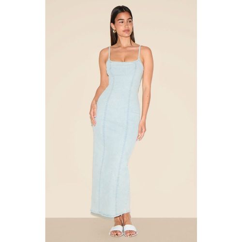 Robe mi-longue en jean à bretelles fines - PrettyLittleThing - Modalova