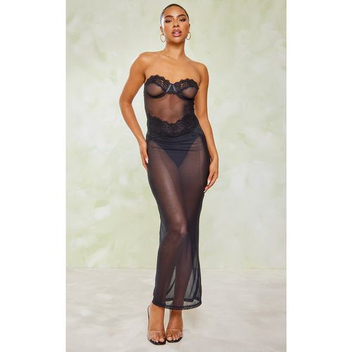 Robe mi-longue bustier en dentelle transparente à armatures - PrettyLittleThing - Modalova