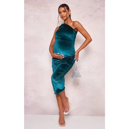 Maternité Robe de grossesse mi-longue asymétrique en velours - PrettyLittleThing - Modalova