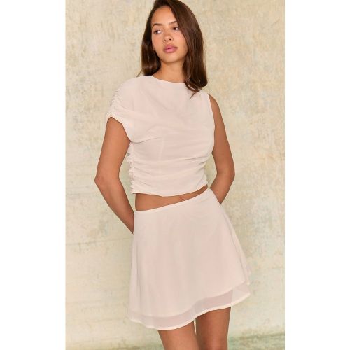 Top asymétrique en mousseline de soie - PrettyLittleThing - Modalova