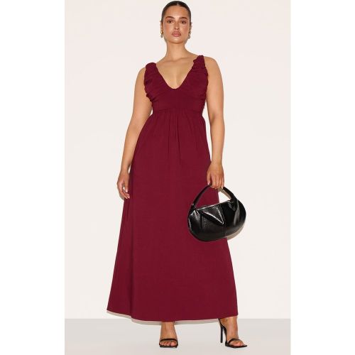 Shape Robe longue tissée stretch à fronces et décolleté - PrettyLittleThing - Modalova