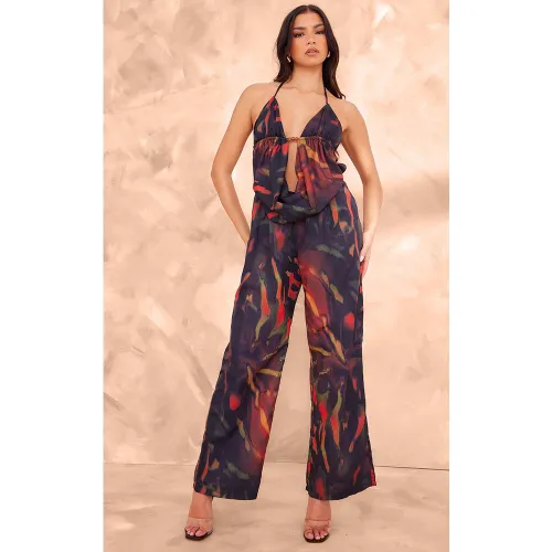 Combinaison dos nu à imprimé feuille - PrettyLittleThing - Modalova
