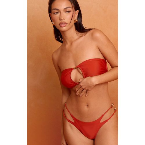 Bas de maillot de bain tanga à empiècements perles - PrettyLittleThing - Modalova