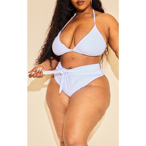 Plus Bas de maillot de bain blanc à taille haute nouée - PrettyLittleThing - Modalova