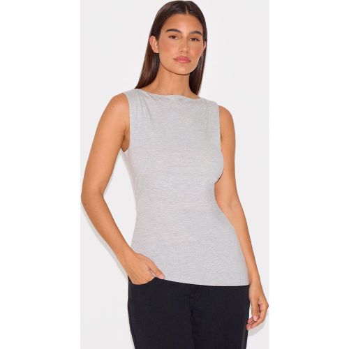 Top long en coton à col droit - PrettyLittleThing - Modalova
