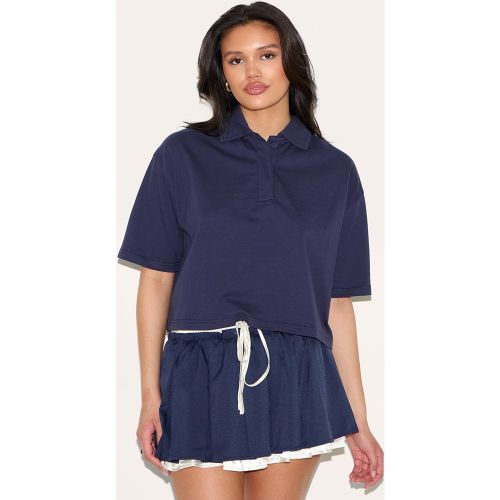 Top oversize à col polo et manches courtes - PrettyLittleThing - Modalova