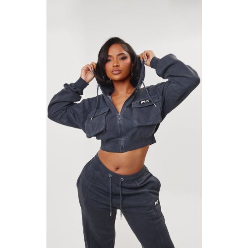 Shape Hoodie court style cargo gris - PrettyLittleThing - Modalova