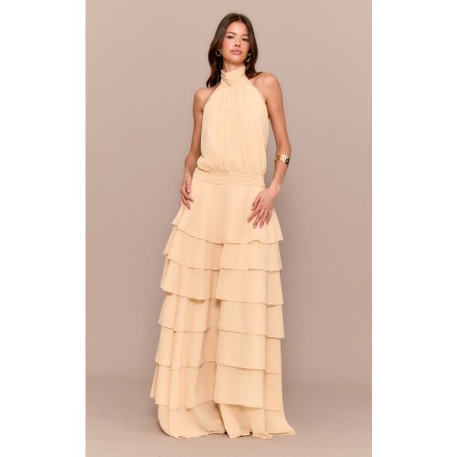 Robe longue en mousseline de soie à étages - PrettyLittleThing - Modalova