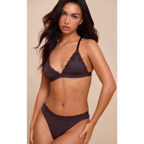 Ensemble de lingerie en jersey à bordures en dentelle - PrettyLittleThing - Modalova