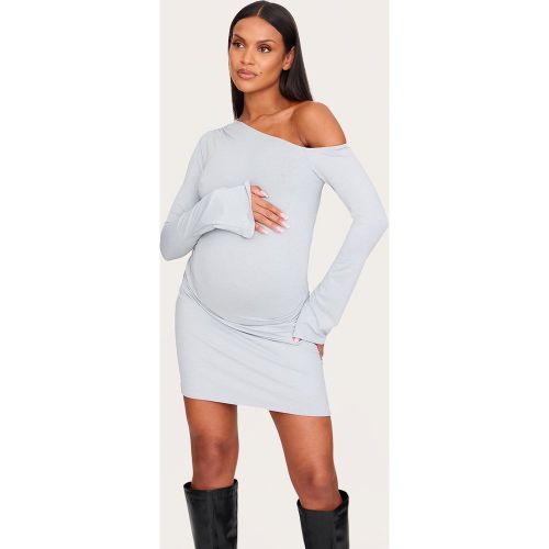 Maternité Mini robe de grossesse asymétrique à fronces et manches longues - PrettyLittleThing - Modalova