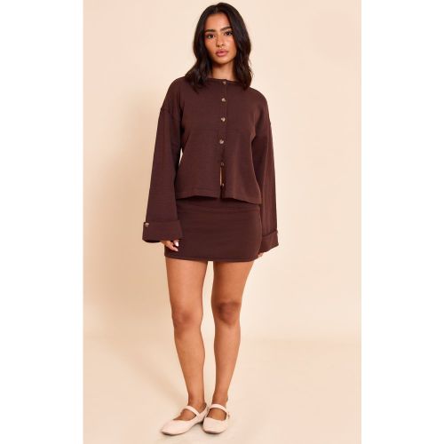 Mini-jupe Petite en maille tricot avec taille repliable | Taille Small - PrettyLittleThing - Modalova