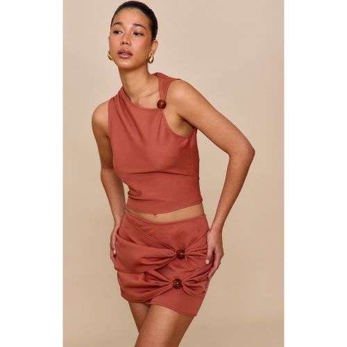 Top asymétrique à perle - PrettyLittleThing - Modalova