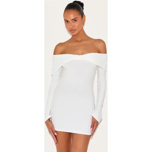 Robe moulante douce à col bardot et détail torsadé - PrettyLittleThing - Modalova